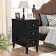 preview thumbnail 24 of 26, Fully Assembled Narrow End Table, Solid Wood Side Table with 3 Drawers, Vintage Nightstand Slim Bedside Table for Small Spaces