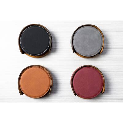 Caddy Bay Collection Round Vegan Leather Coaster - 6 Colors