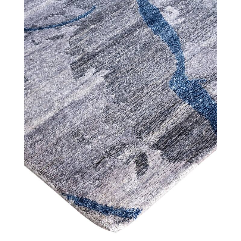 Modern One-of-a-Kind Hand-Knotted Area Rug, Gray - 9' 1" x 12' 1"