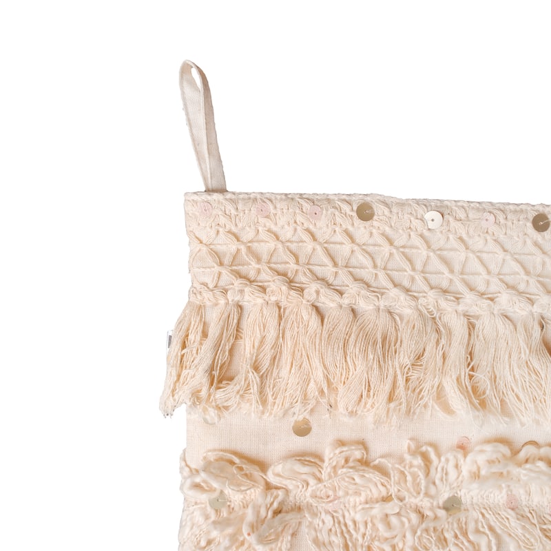 National Tree Company 20 in. HGTV Home Collection Fringe and Sequin Stocking - 20 in