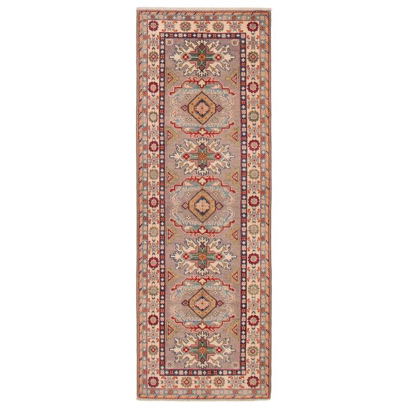 ECARPETGALLERY Hand-knotted Uzbek Ghazni Taupe Wool Rug - 2'8 x 7'11 - Taupe - 2'8 x 7'11