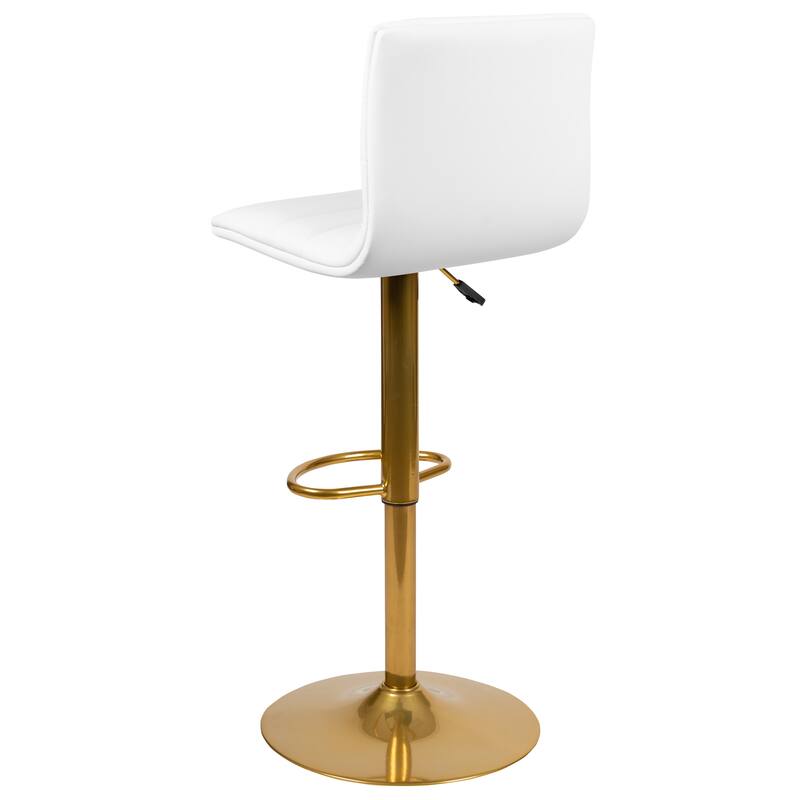 Modern Vinyl Channel Tufted Adjustable Height Barstool (Set of 2) - 16"W x 19"D x 35" - 44"H - 16"W x 19"D x 35" - 44"H