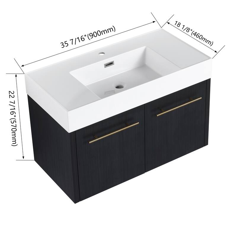 Wall-Mounted Bathroom Vanity with Sink