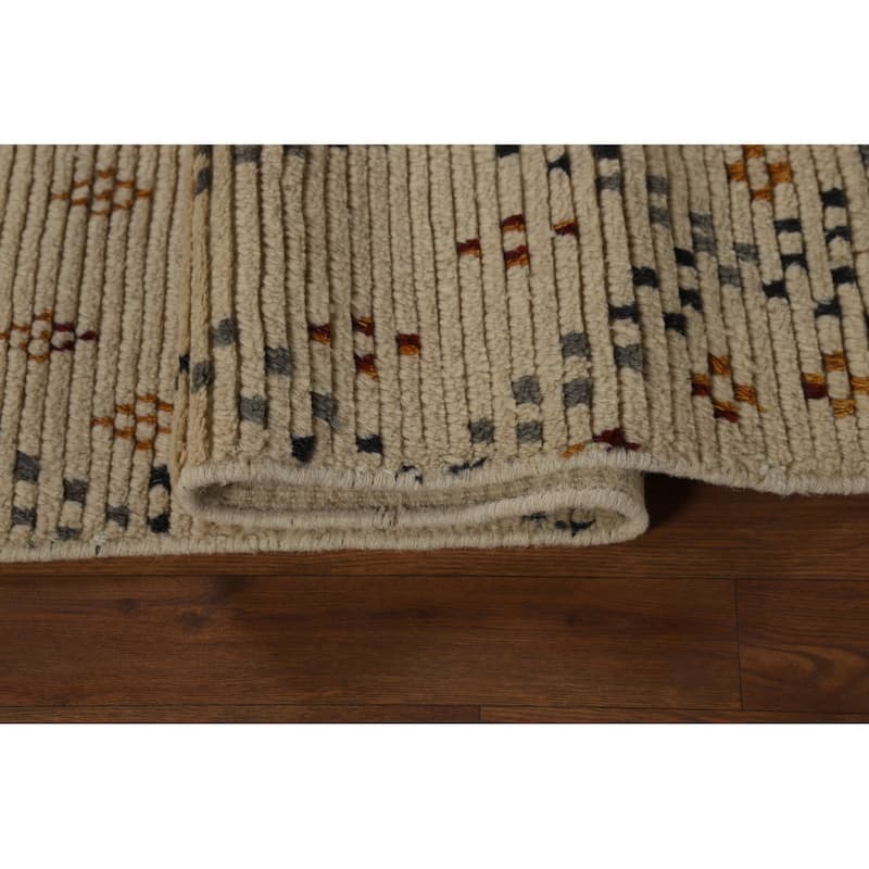 Moroccan Oriental Area Rug Hand-Knotted Wool Carpet - 5'1" x 8'0"