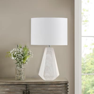 INK+IVY Flinn 23" Resin Table Lamp with Faux Wood Texture