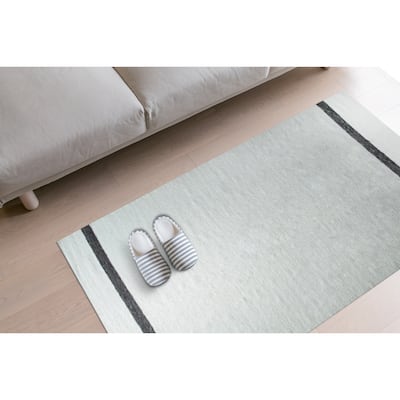 Ivory Hand-Woven Wool Contemporary Natural Wool Flat Area Rug