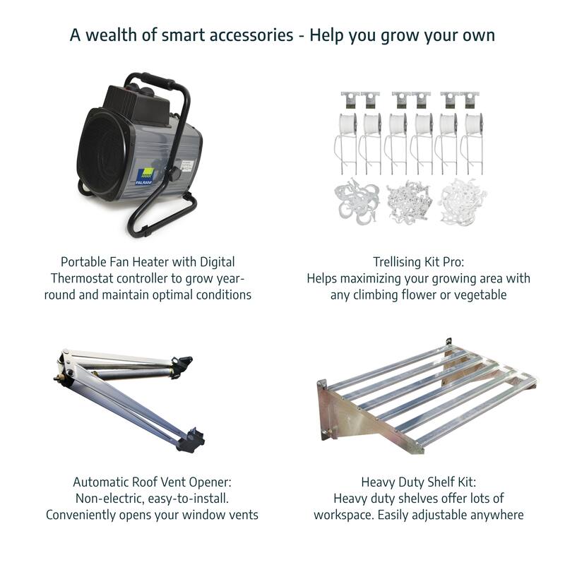 Balance 8 ft. x 8 ft. Hybrid Green/Clear DIY Greenhouse Kit