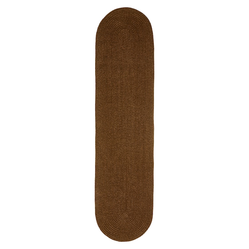 Superior Braided Reversible Indoor/Outdoor Area Rug - 2' X 8' Oval Runner - Cocoa