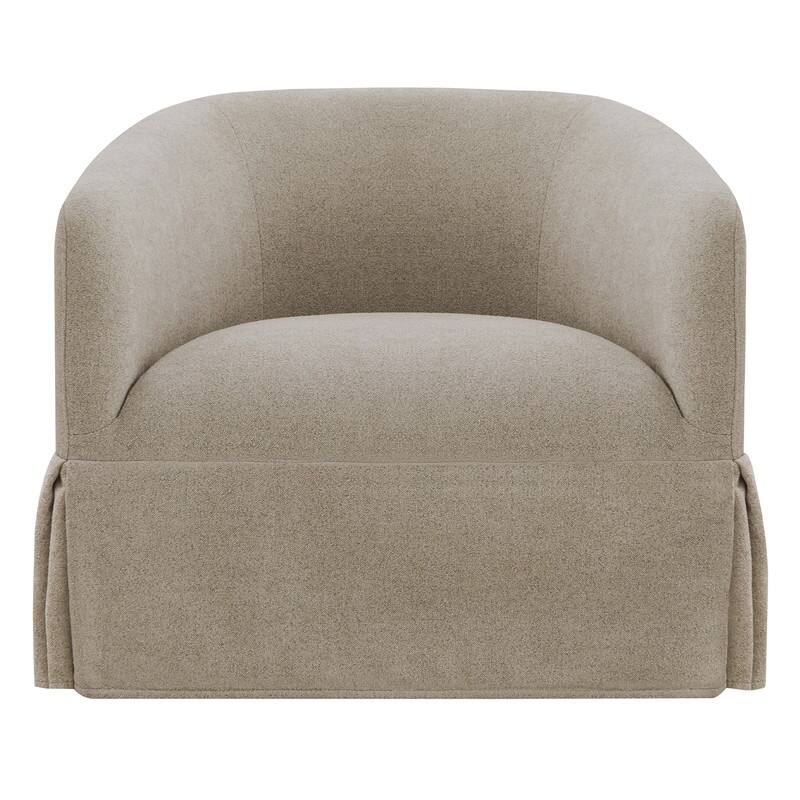 Luke Faux Slipcovered Swivel Accent Chairs for Living Room