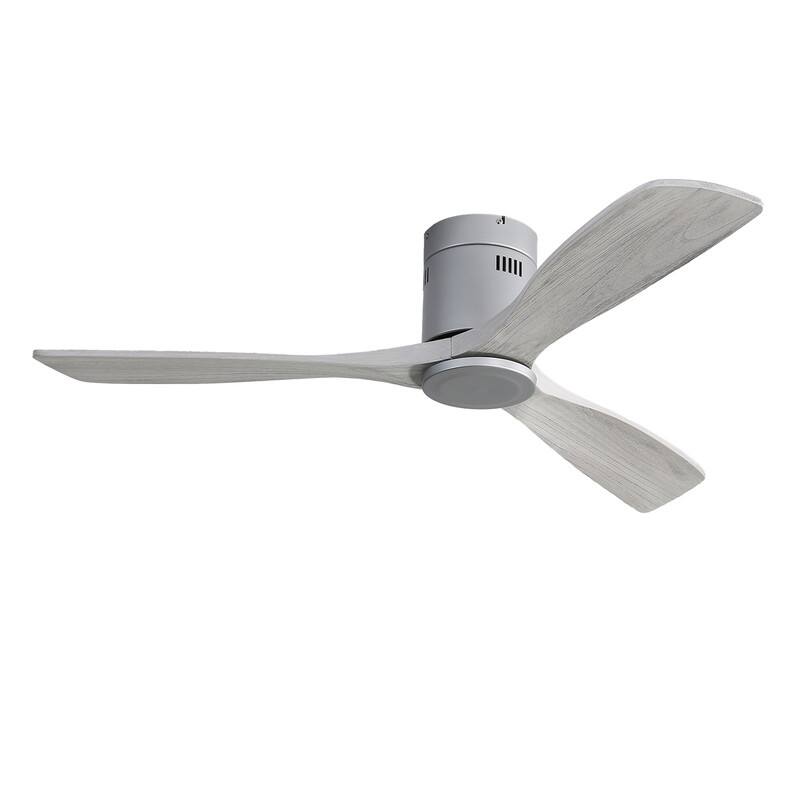 52" Low Profile Ceiling Fan Light Kits with Remote 3 Solid Wood Blades Integrated LED Light Optional