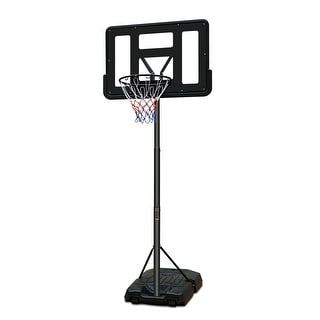 Basketball Hoop Portable Basketball Goal System 6.5-10ft Adjustable 44in Backboard for Indoor Outdoor Black - 7'9" x 9'9"