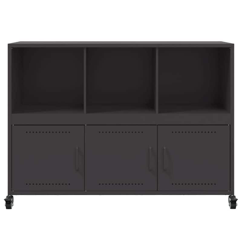 vidaXL Sideboard Black Cold-rolled steel Medium Cabinet Rectangular - 15.4 x 39.6 x 28.3