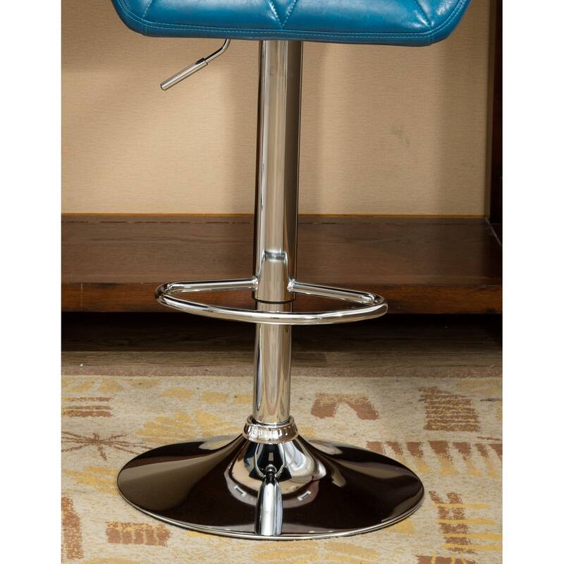 Contemporary Tufted Adjustable Height Hidraulic Bar Stools, Set of 2