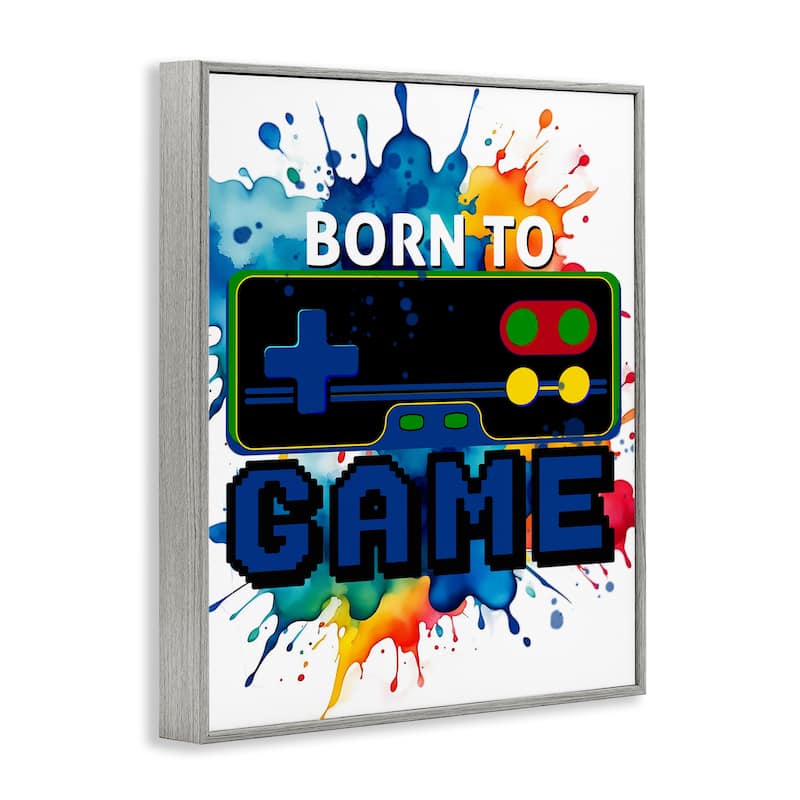 Stupell Born to Game Splash Framed Giclee Art Design By Kim Allen