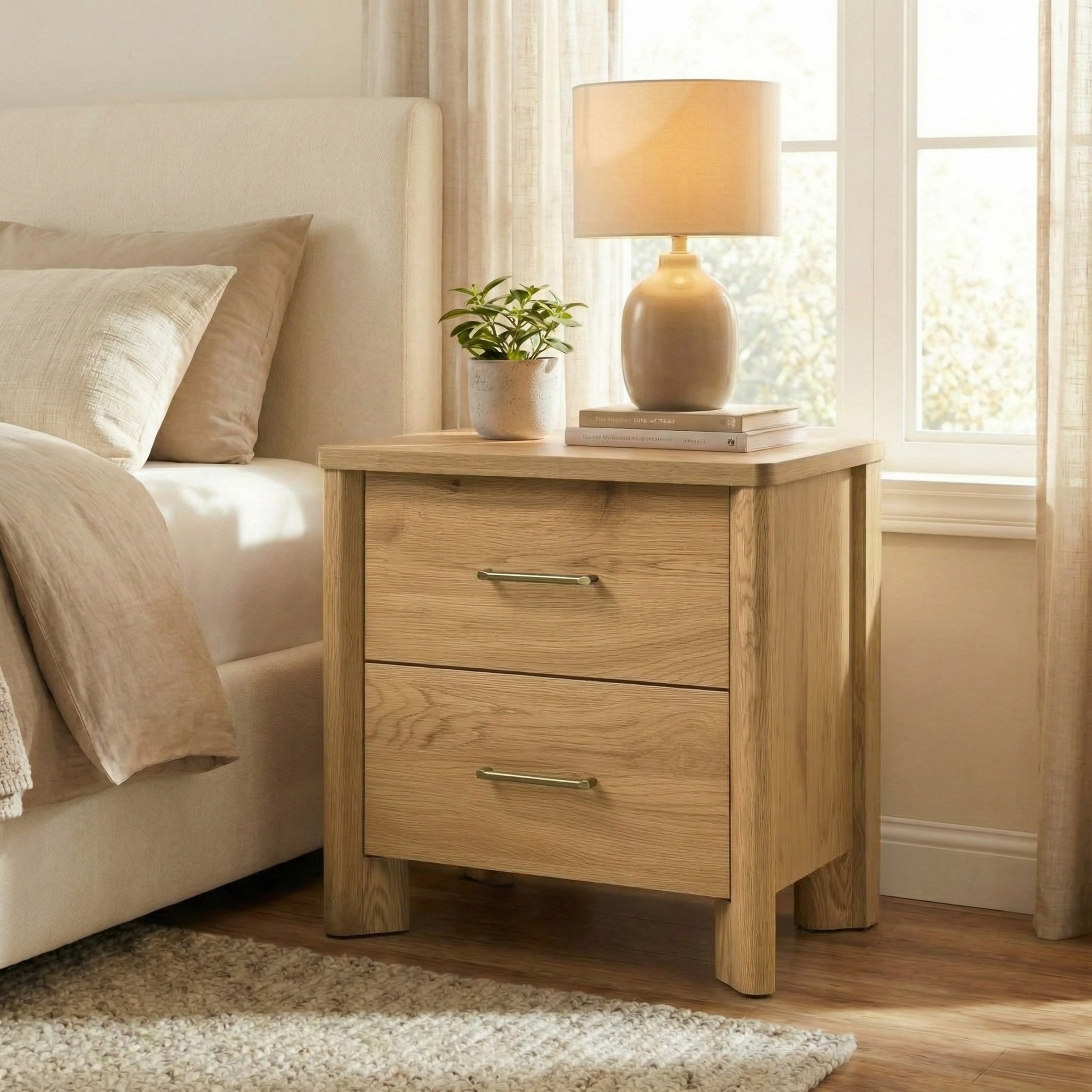 247 Shop At Home Sorel 2-Drawer Nightstand with USB Ports