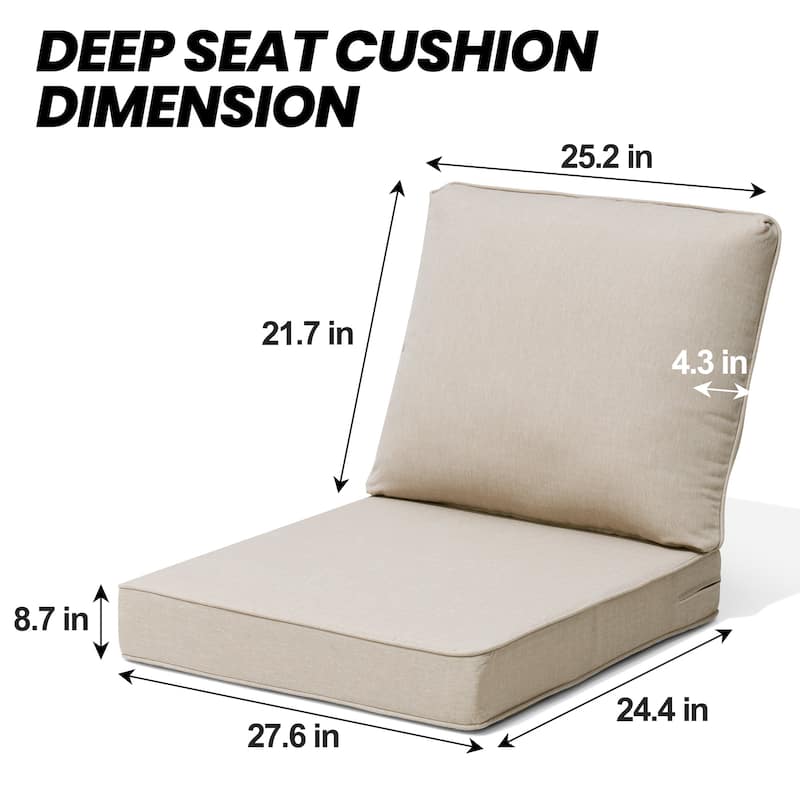Crestlive Products Outdoor Deep Seat Cushion Chair Set