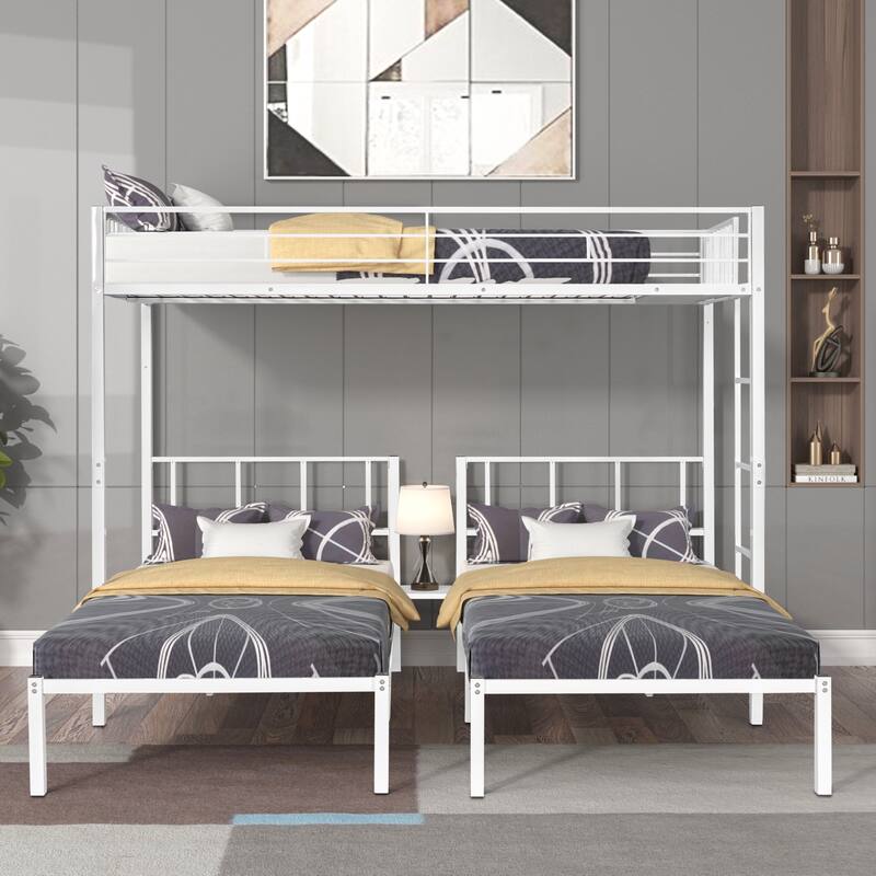 Triple Twin Metal Bunk Bed, can Be Separated Into 3 Twin Beds, with