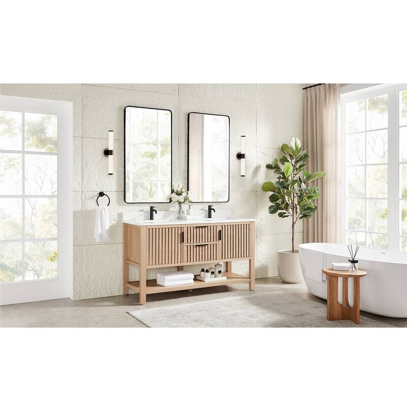 Tehran Bath Vanity with Composite Stone Top without Mirror