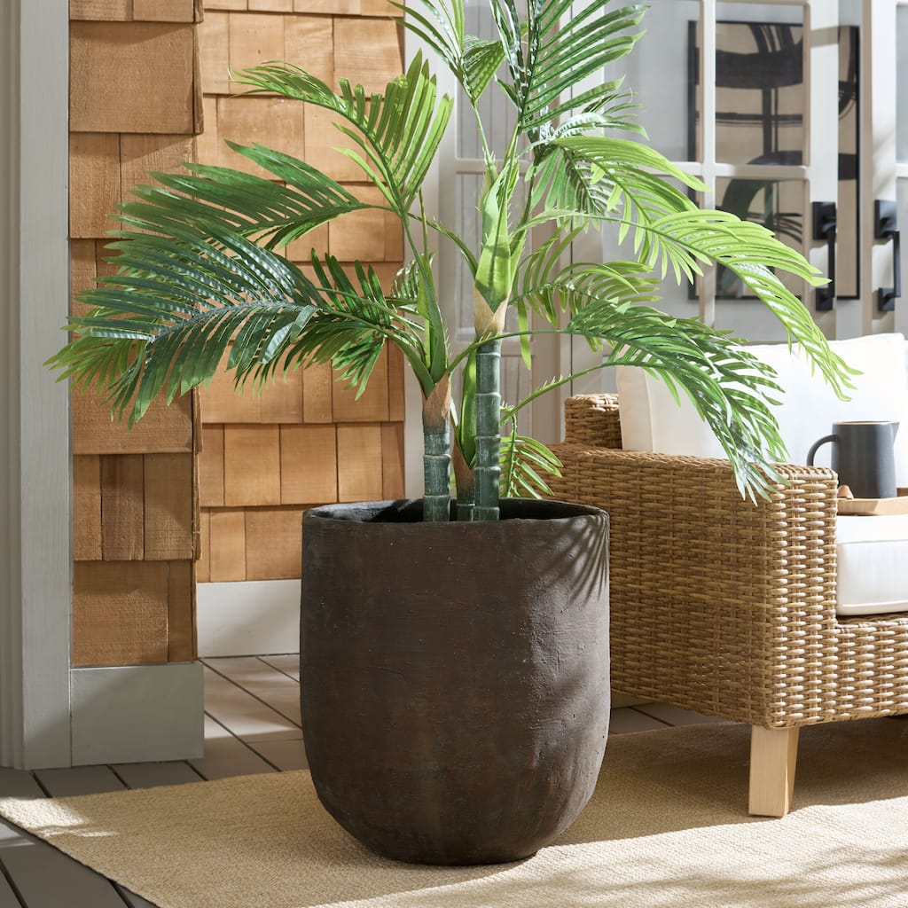 SAFAVIEH Outdoor Patio Furniture Cana Large Planter Pot with Drainage - 19"W x 19"D x 21"H