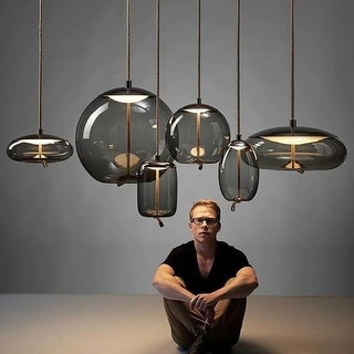 Rope glass pendant light outlet
