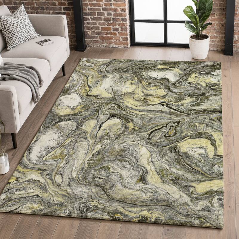 Premium Washable Super Soft Modern Contemporary Mayfield Rug - Pewter - 9' x 12'