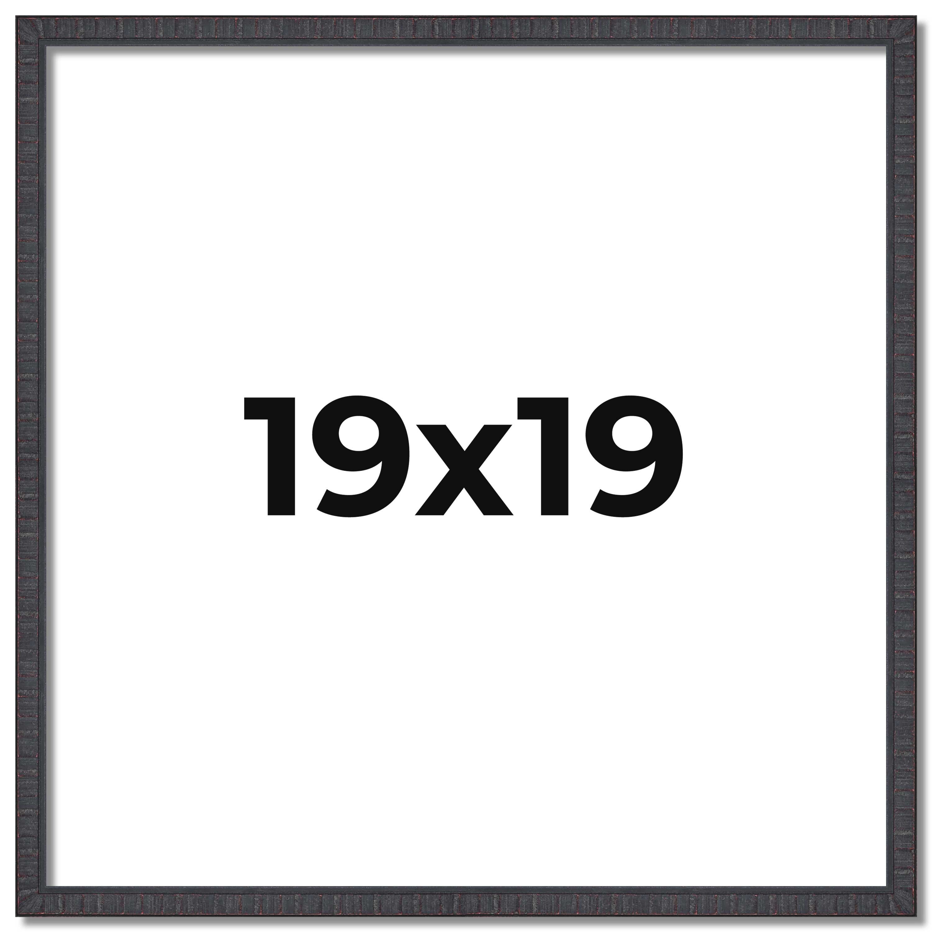 19x19 Frame Brown Solid Wood Picture Frame Includes UV Acrylic