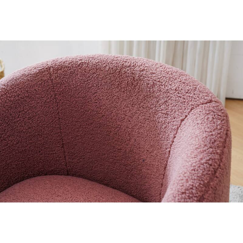 Teddy Fabric Swivel Accent Armchair Barrel Chair
