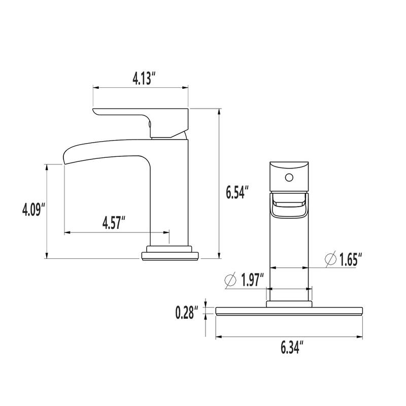 PROOX Single Handle Waterfall Spout Sink Faucet with Drain Assembly
