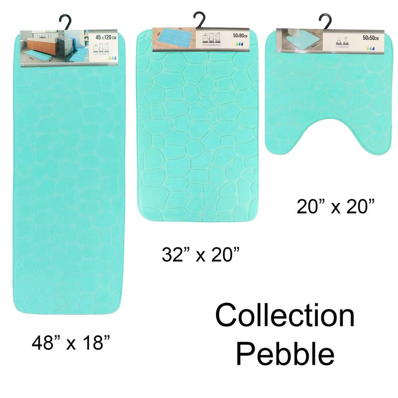 Contour Bath Rug Memory Foam Mat 3D Pebble 20L x 20W