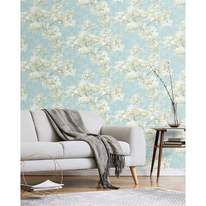 NextWall Cherry Blossom Grove and Stick Wallpaper