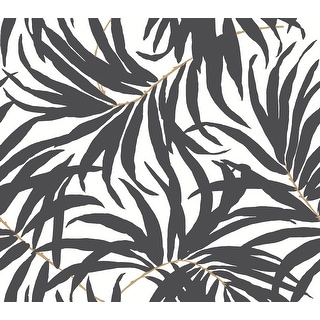 York Wallcoverings Black Bali Leaves Peel and Stick Wallpaper - Bed ...