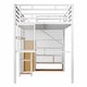 preview thumbnail 24 of 30, Full Size Metal Loft Bed with Wardrobe, Desk, Storage Shelves
