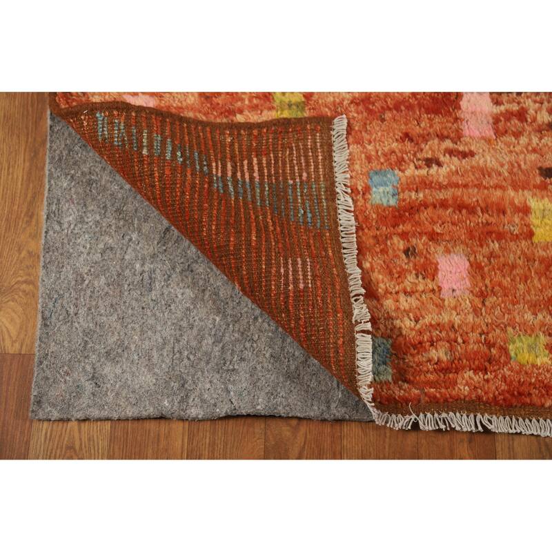Geometric Moroccan Area Rug Handmade Tribal Wool Carpet - 6'7" x 9'7"