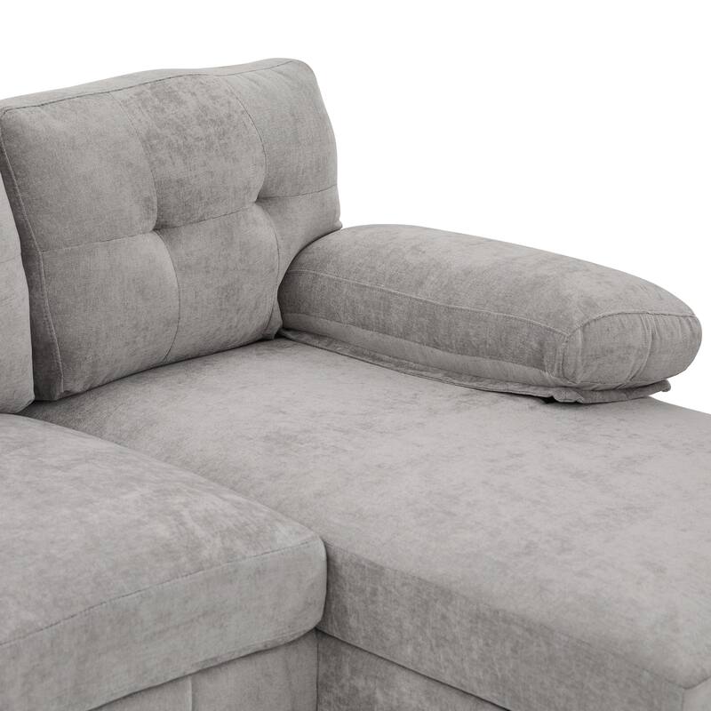 103.5" Chenille U-Shaped Sectional Sofa with Dual Chaise Lounges and Storage Pockets