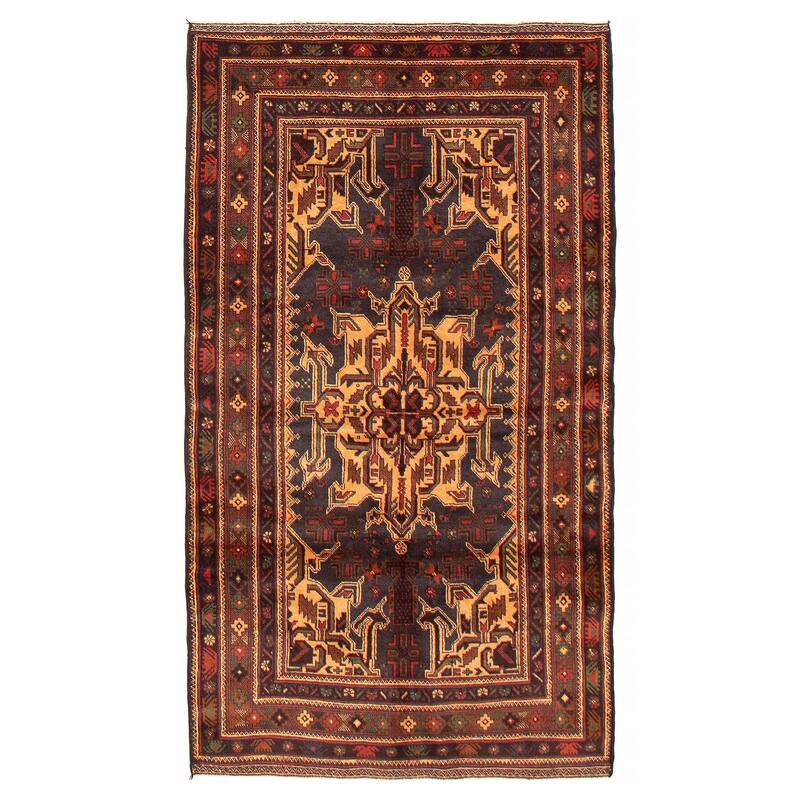 Teimani Navy Rug 3'8" x 6'5" - 3'8 x 6'5 - Dark Navy - 3'8 x 6'5