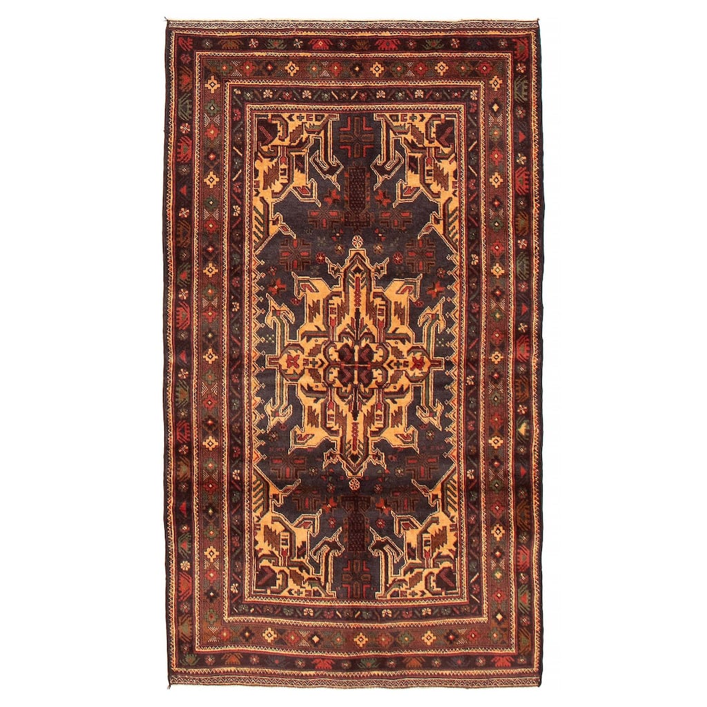 Teimani Navy Rug 3'8" x 6'5" - 3'8 x 6'5