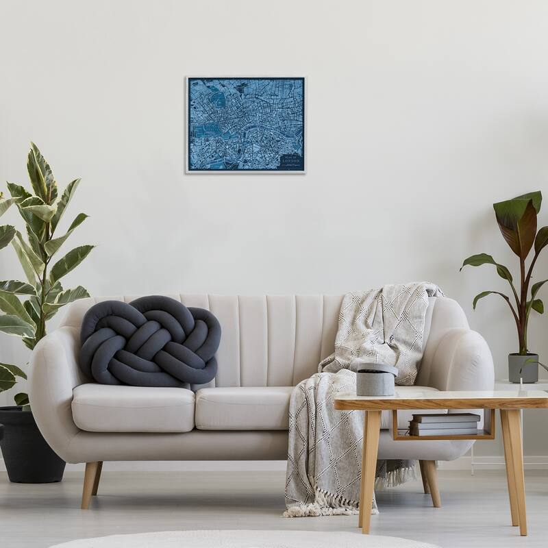 Stupell Blue Detailed London Map Framed Giclee Art Design By Phillipa Katz