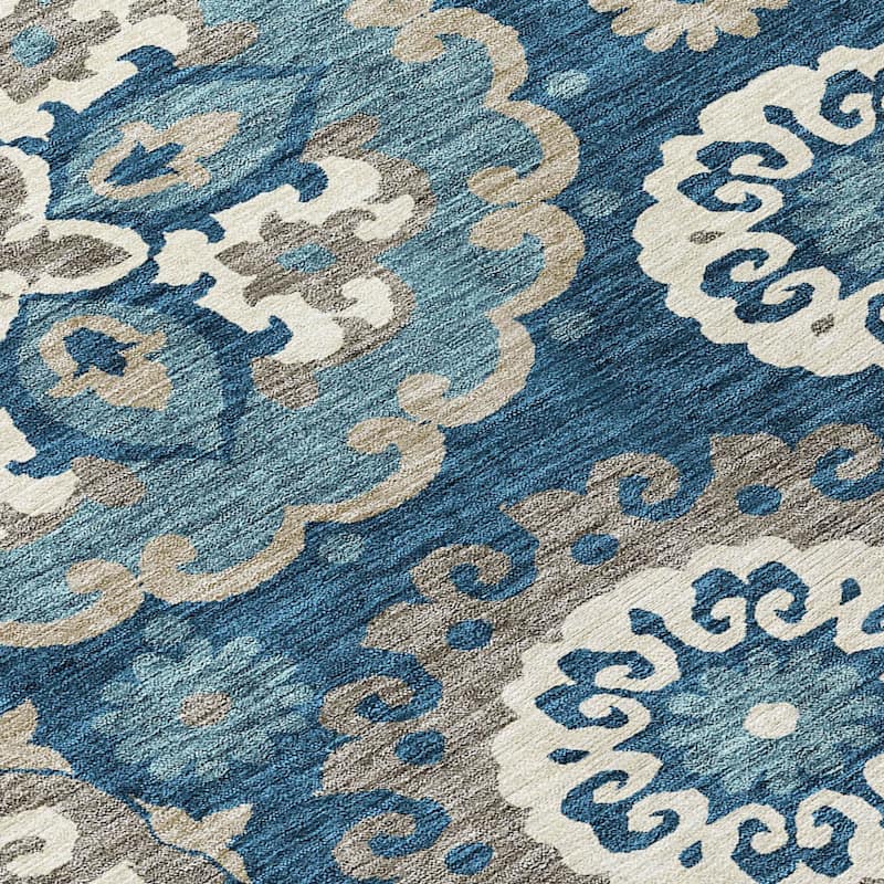 HomeRoots Floral Medallion Transitional Rectangle Outdoor Rug