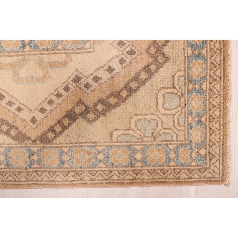 ECARPETGALLERY Hand-knotted Finest Ghazni Beige, Ivory Wool Rug - 9'10 x 14'0