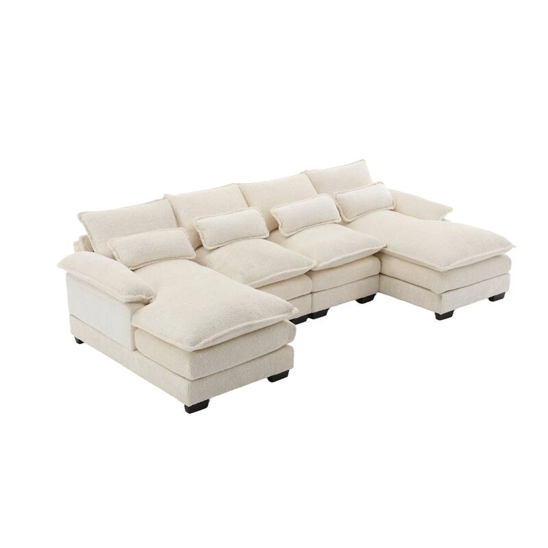 110.63'' Spacious U-Shaped 6-Seat Sectional Sofa with Modular Ottomans