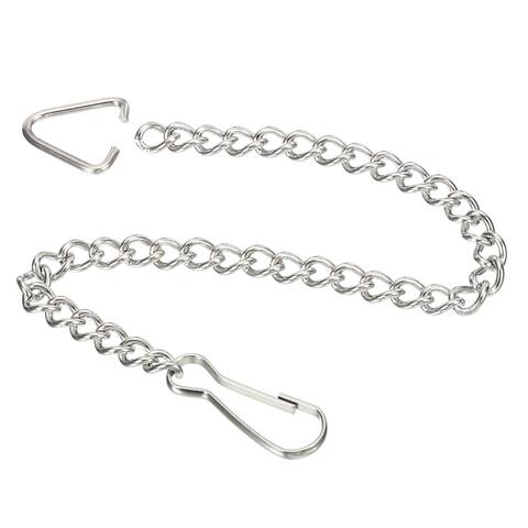6pcs Toilet Flappers Chain 20cm Toilet Handle Lever Flush Replacement - Silver Tone