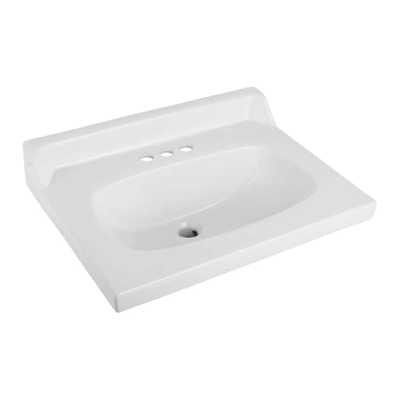 Fine Fixtures Ceramic Vanity Sink Top with Raised Back