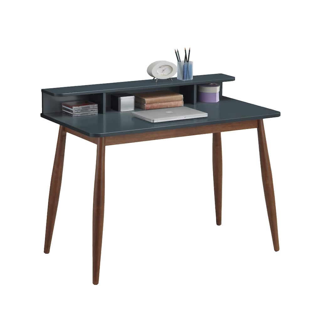 Convertible Computer Desk 360° Rotating Corner Workstation L-Shaped Hutch Desk Receptionist Desks with 3-Tier Storage Bookshelf