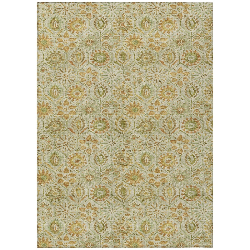 HomeRoots Floral Transitional Rectangle Outdoor Rug