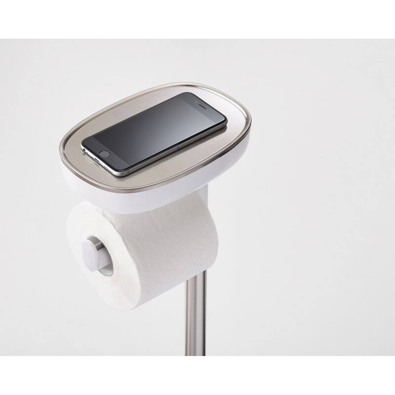 Joseph Joseph EasyStore Plus Toilet Paper Stand with Flex Steel Toilet Brush - Stainless-steel