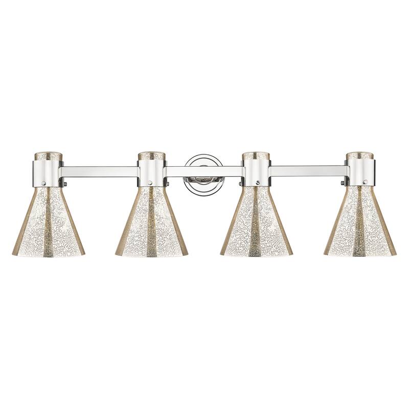 Innovations Lighting Downtown Urban - Lawton Cone - 4 Light 34" Wall-Mounted Bath Vanity Light