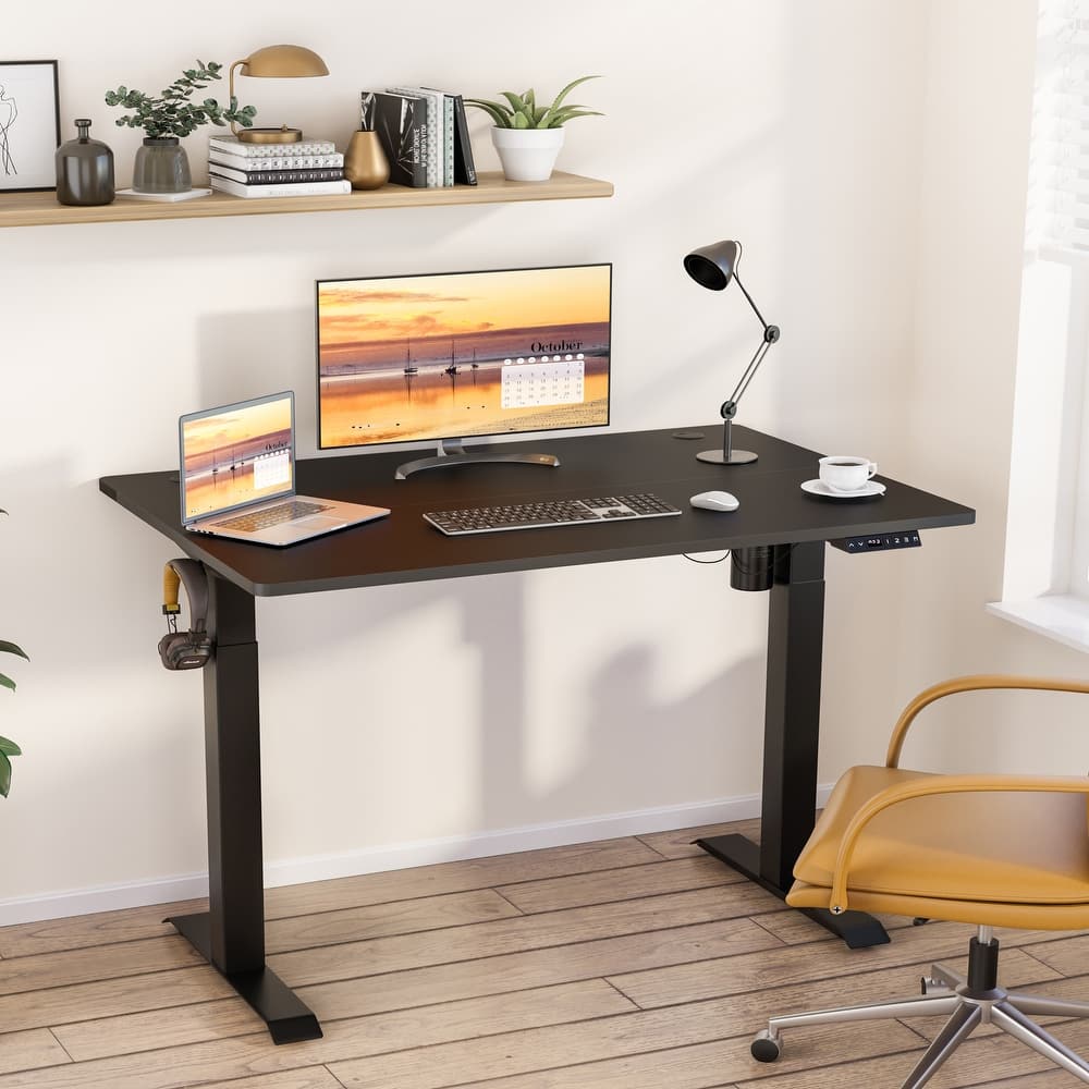Futzca Height Adjustable Electric Standing Desk Sit Stand Computer Stand up Desk with Splice Board