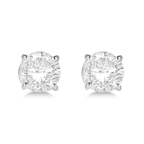 0.10 - 2.50 Carat Lab Grown Diamond 4-Prong Basket Setting Stud Earrings with Push Back (F-G Color, VS1 Clarity) Set in 14k Gold
