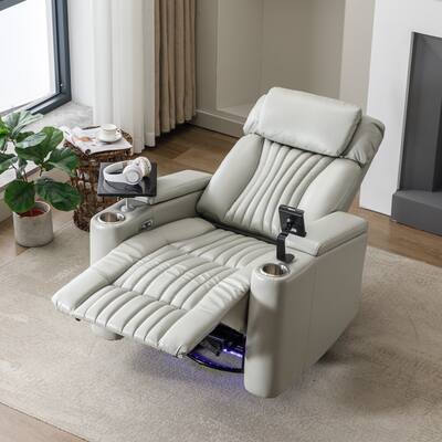 Power Swivel Recliner With 360 Swivel Tray Table,and Cell Phone Holder,Soft Living Room Chair