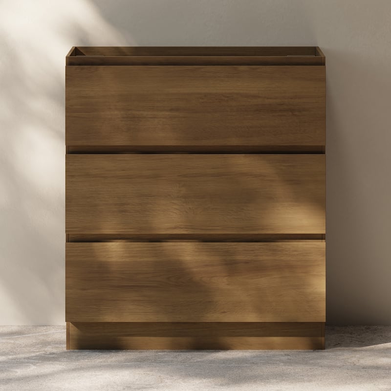 Liberte 30" Freestanding Bathroom Vanity Cabinet Without Top In Brown Oak - 30